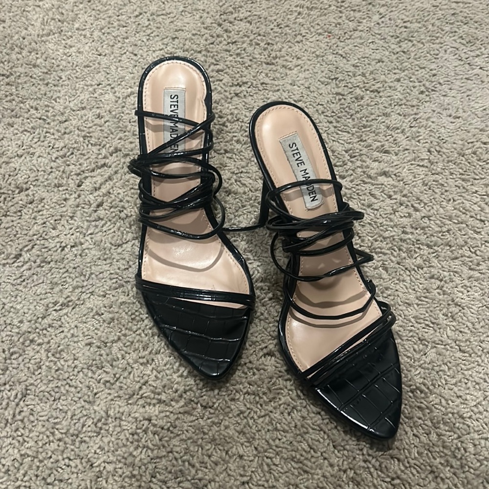 Steve Madden Black Strappy Heels